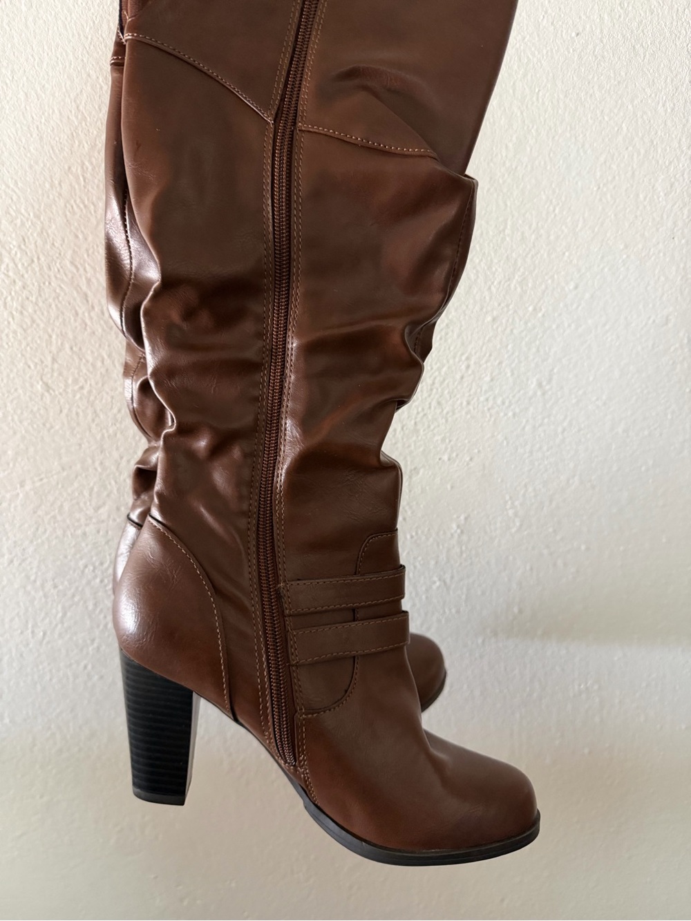 Women's Brown Mid-Calf Heeled Boots